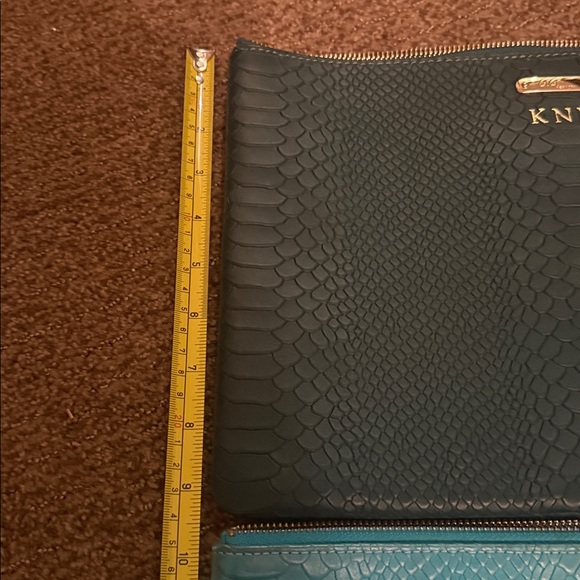 Gigi Newyork Women's Clutch Bag Set - Teal, Green, and Burnt Orange - Picture 10 of 11